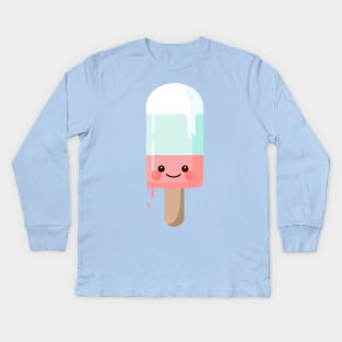 Kawaii melting popsicle Kids Long Sleeve T-Shirt